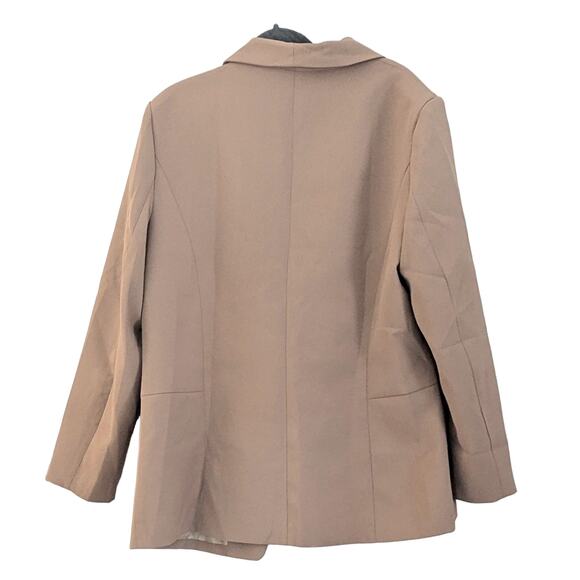 KIRUNDO Casual Long Sleeve Beige Open Front Blazer Jacket w/ Pockets Size XL - Picture 2 of 4